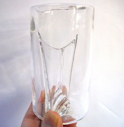 Unique Heavy Glass Tumbler, with a Glass Divider in the Middle