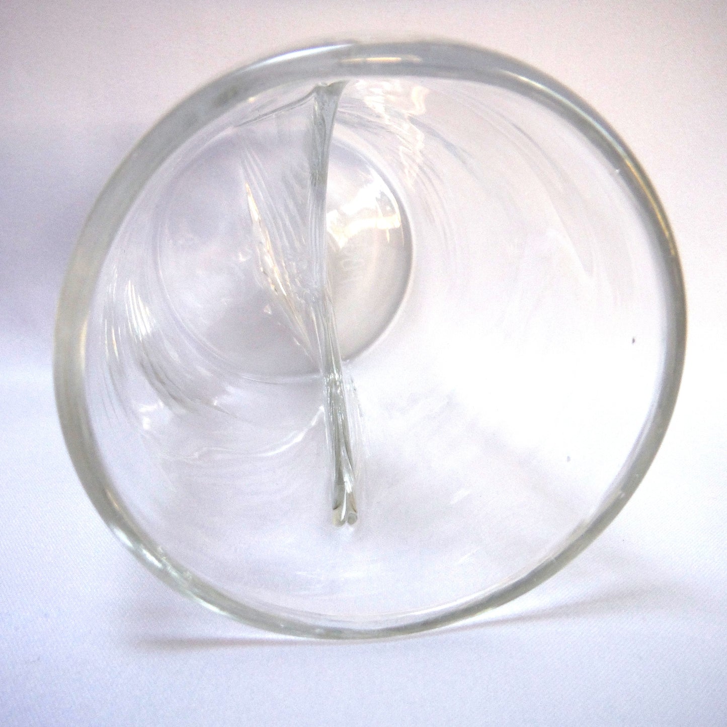 Unique Heavy Glass Tumbler, with a Glass Divider in the Middle