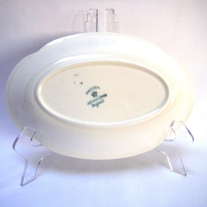 Stunning Yellow 1930 Art Deco Style Butter or Pickle Dish: PAREEK by Johnson Brothers of England