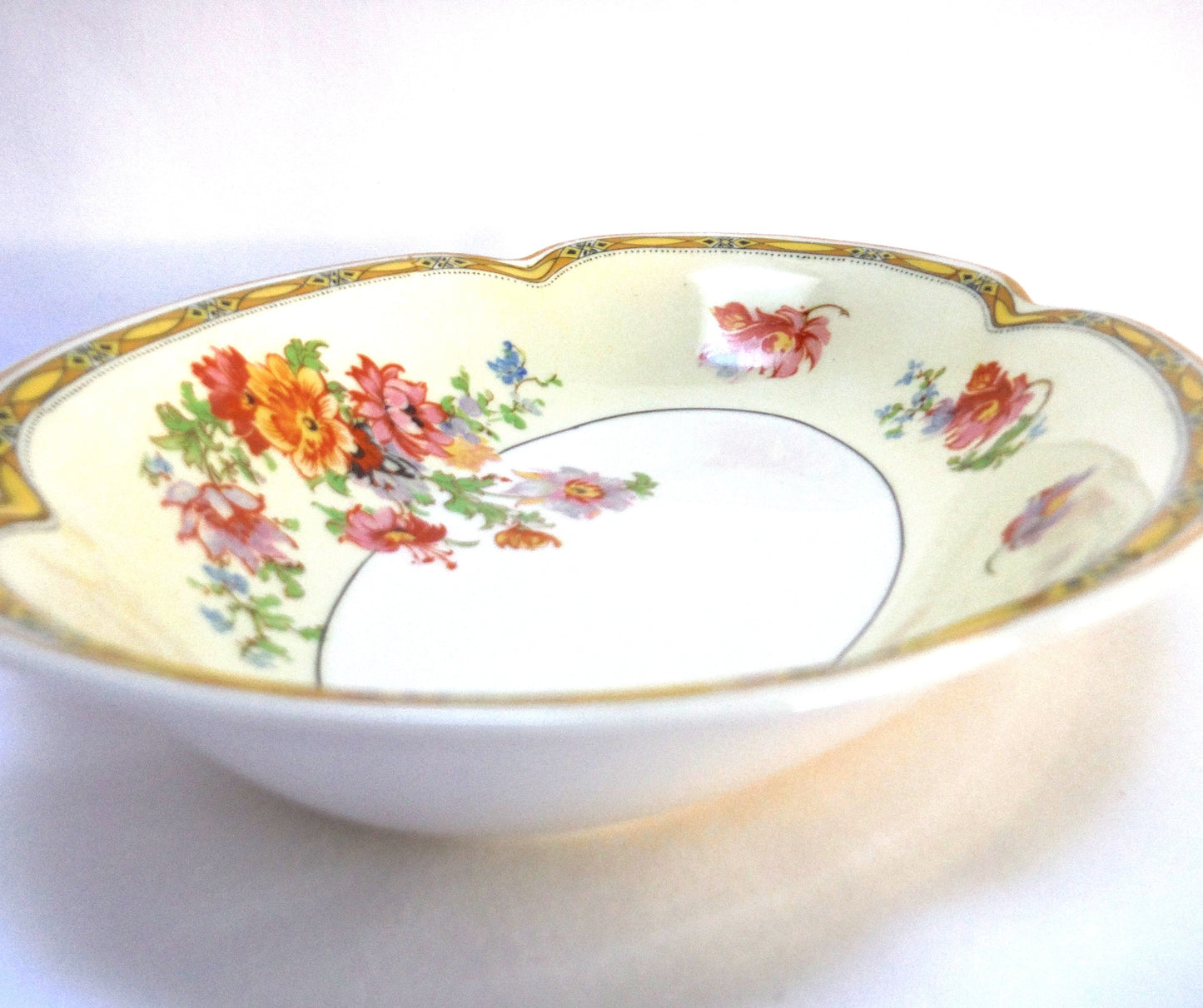 Stunning Yellow 1930 Art Deco Style Butter or Pickle Dish: PAREEK by Johnson Brothers of England