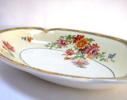 Stunning Yellow 1930 Art Deco Style Butter or Pickle Dish: PAREEK by Johnson Brothers of England