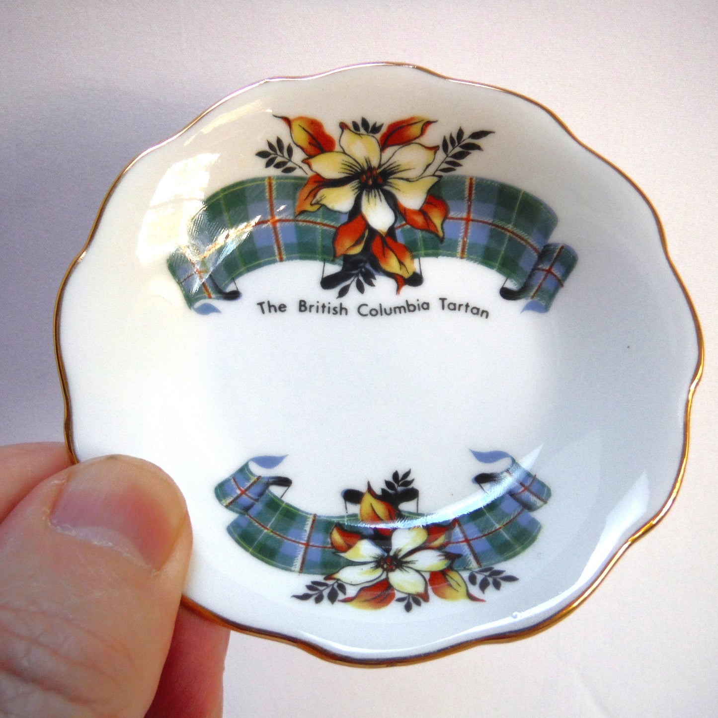 Vintage Trinket Dish by Royal Grafton of England: 'THE BRITISH COLUMBIA TARTAN'