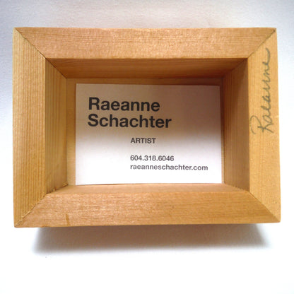 Solid Wood-Box Style ARTWORK, Signed by the Artist Raeanne Schachter: 'SIGNATURE'