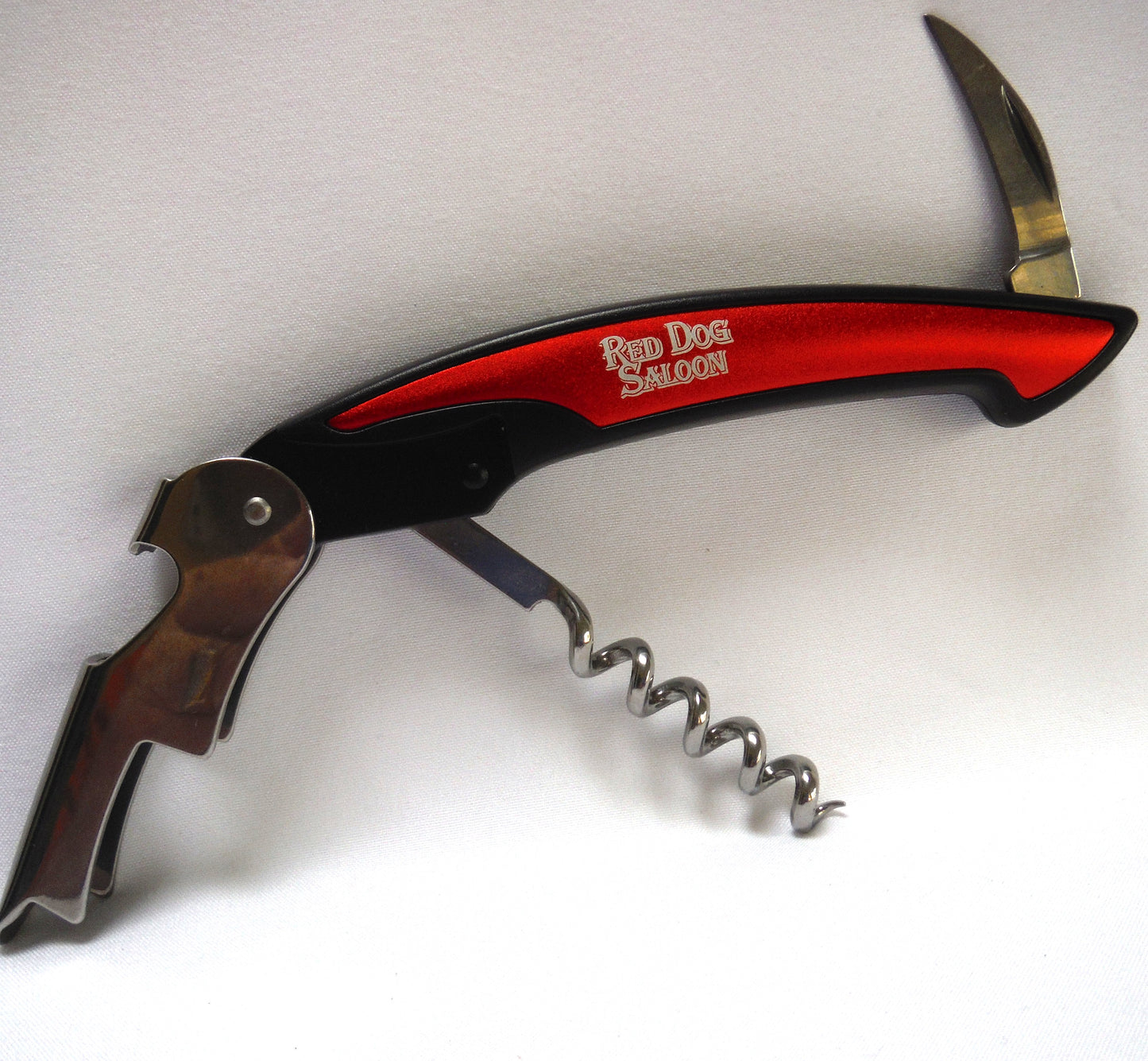 RED DOG SALOON, Multi-Use Wine Opening Tool in Crimsen Red