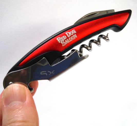 RED DOG SALOON, Multi-Use Wine Opening Tool in Crimsen Red