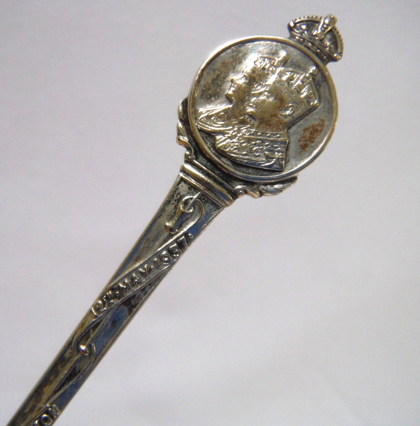 1937 Silver Plate Coronation Souvenir Spoon: King George VI Coronation 12 May 1937