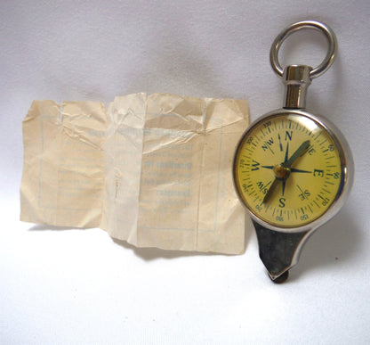 Combined Map Measurer and Magnetic Compass, In Original Leather Case from Western-Germany