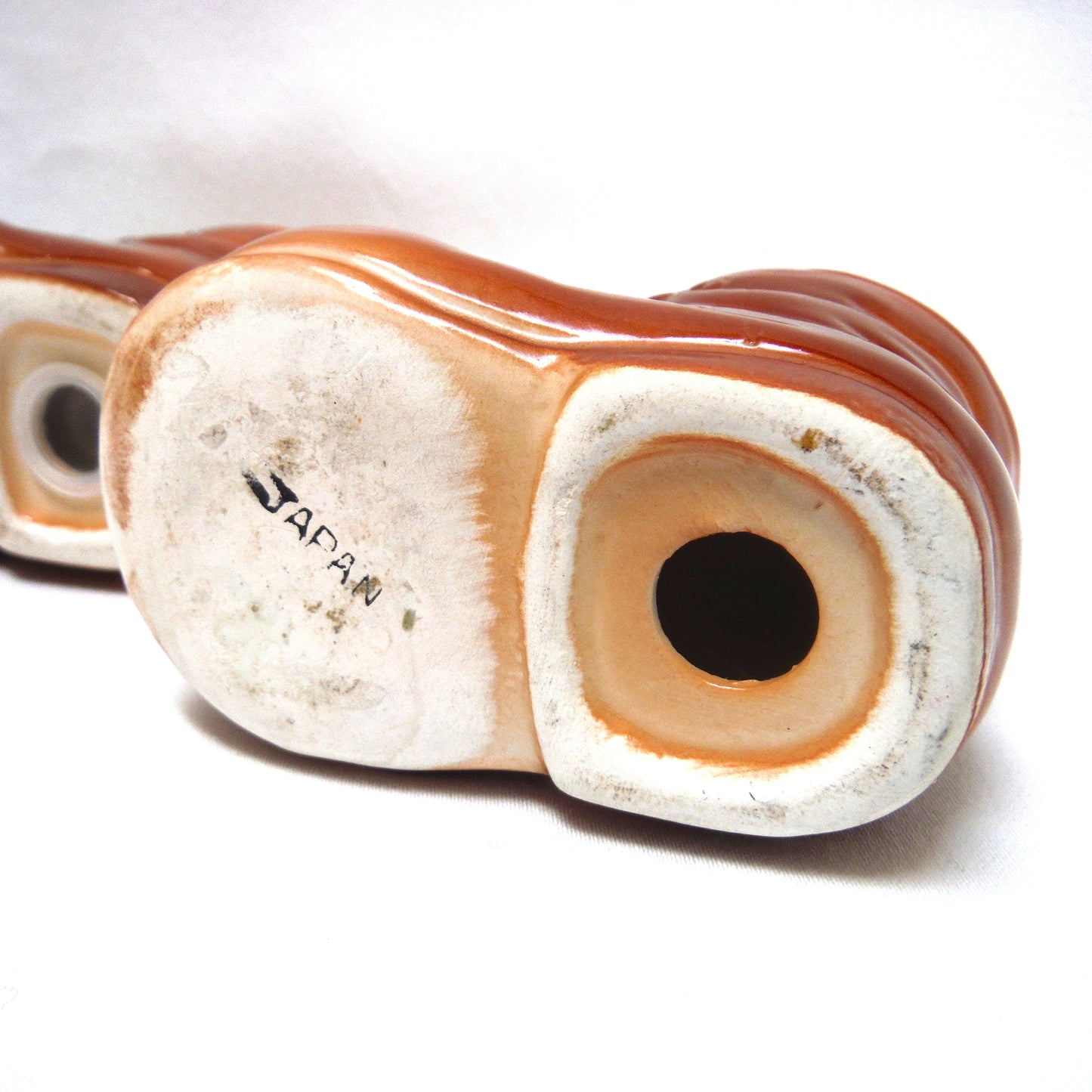 VINTAGE SALT & PEPPER SHAKERS: Cute Little Smiling Mouse Sitting on An Old Brown Boot
