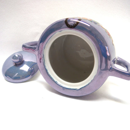 VINTAGE CREAM & SUGAR: Irradescent Robins-Blue Flower Basket by Noritake