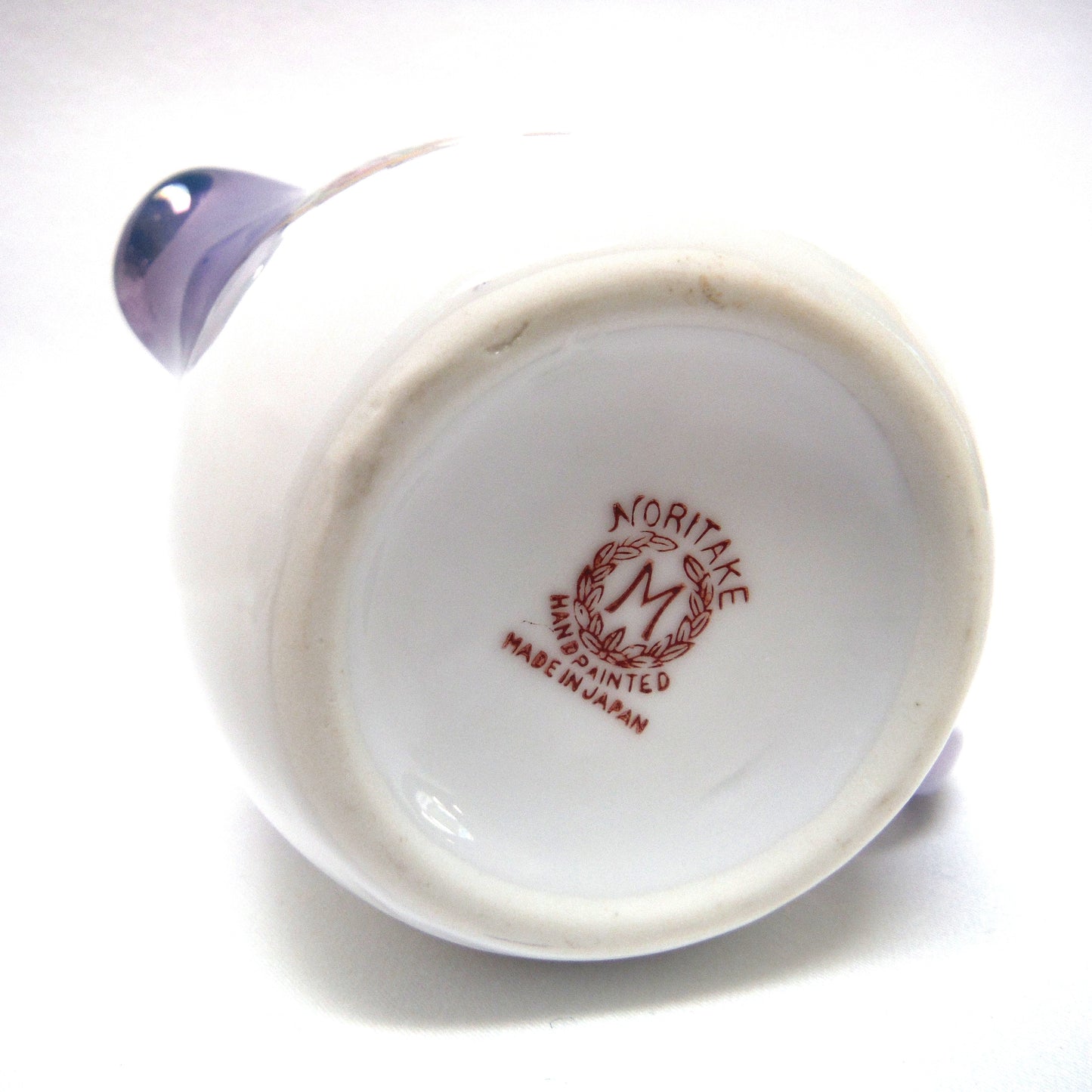 VINTAGE CREAM & SUGAR: Irradescent Robins-Blue Flower Basket by Noritake