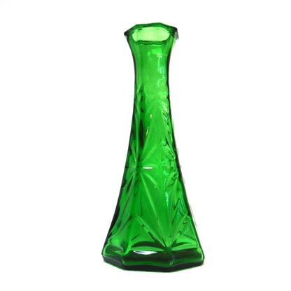 Miniature Vintage Hunter Green Glass Vase: "HOOSIER GLASS NUMBER 4063-8"