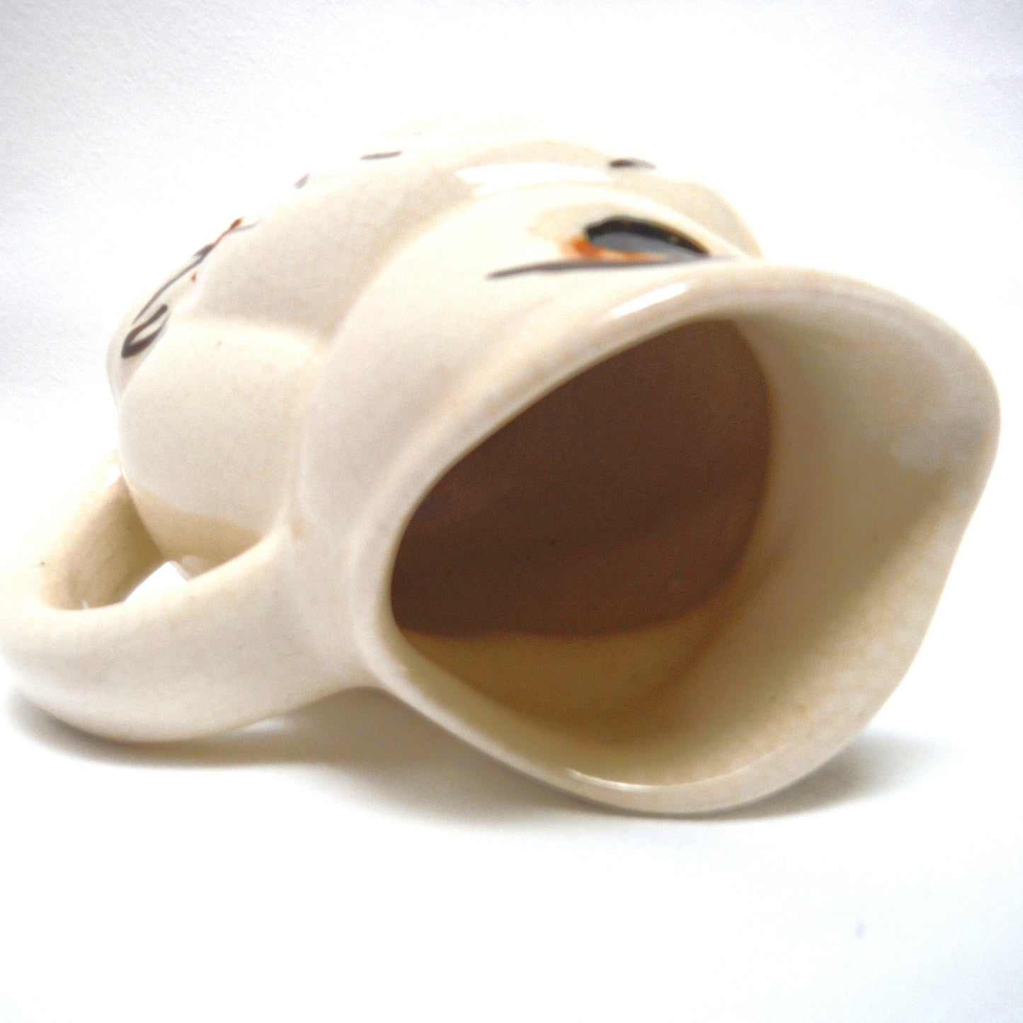 Unique Miniature Wide-Mouthed Pottery Pitcher: THE WISE OLD OWL'S ON GUARD FOR THEE!