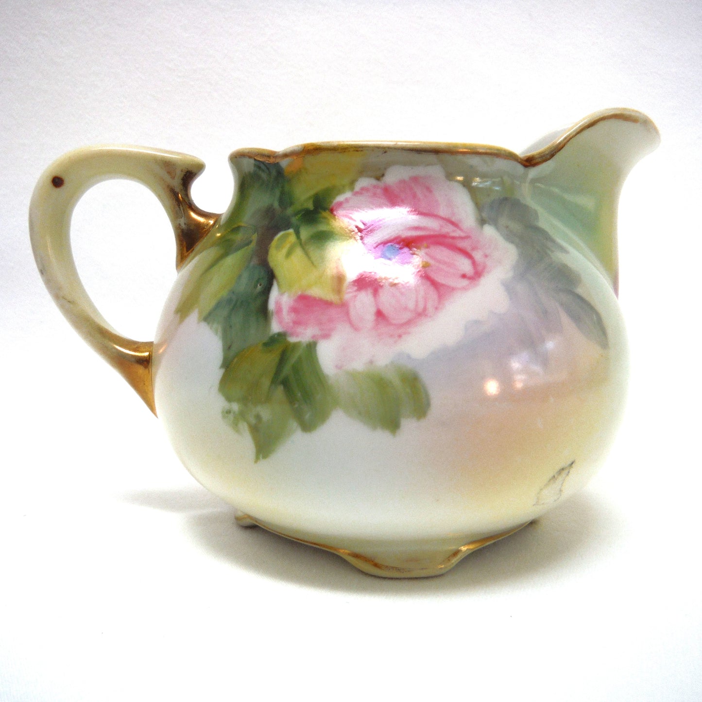 Antique Cream and Covered Sugar Bowl by Nippon of Japan: " THE PINK FLOWERS COLLECTION"