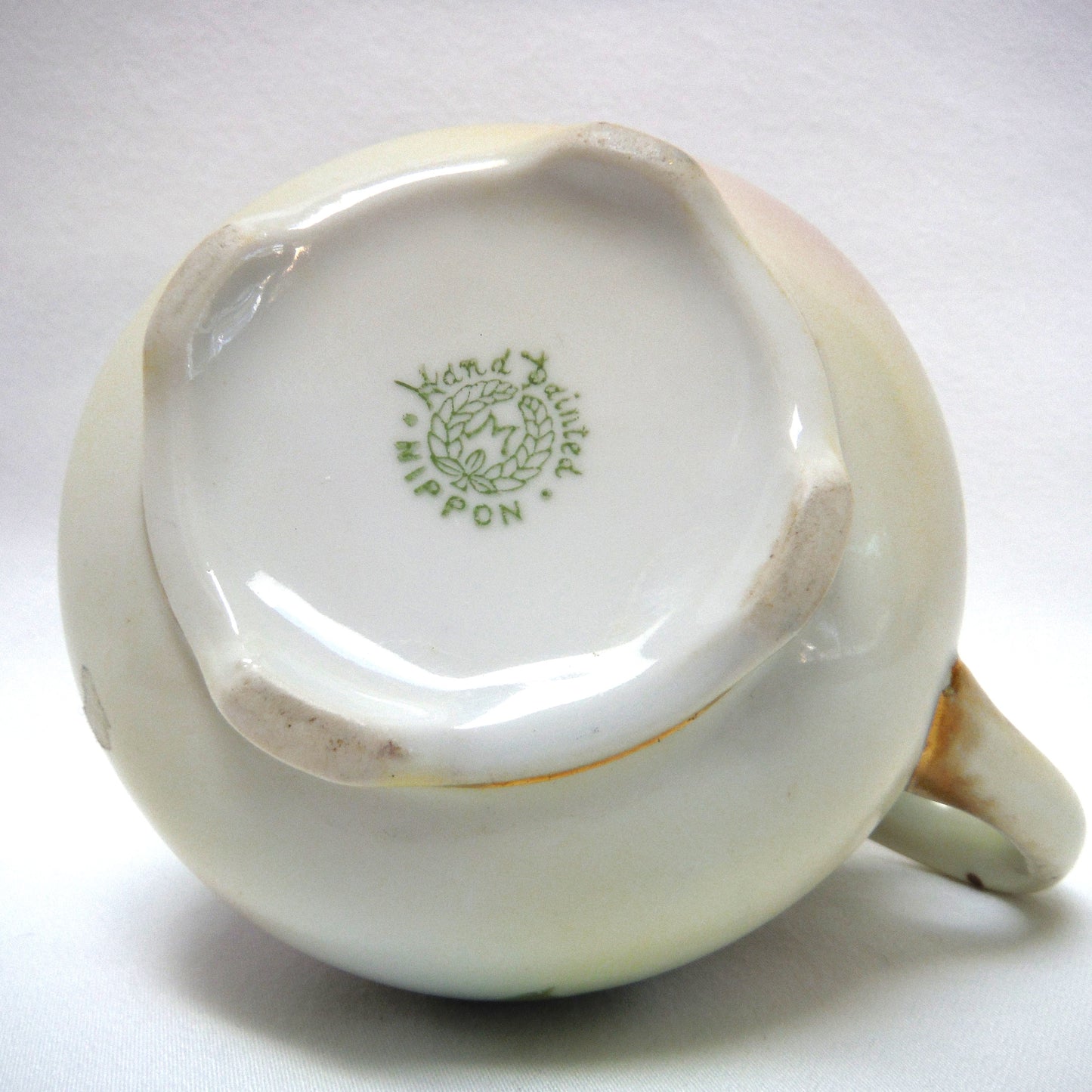 Antique Cream and Covered Sugar Bowl by Nippon of Japan: " THE PINK FLOWERS COLLECTION"