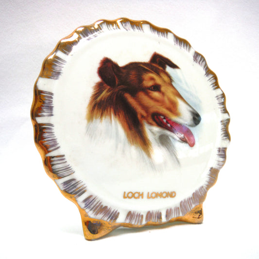 "Loch Lomond" and Portrait of LASSIE Vintage Desk Display Item, by The Highland Art Studios of Scotland