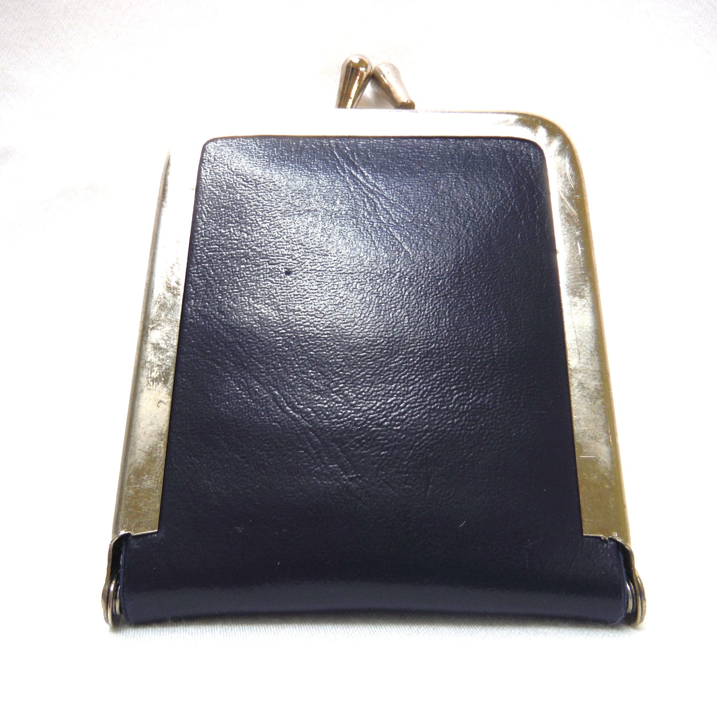 ESSO (Imperial Oil) 1980's Collectible Snap-Closure Travel Pouch Sewing Kit: Blue Leather and Silver Trim Finish w/original contents!