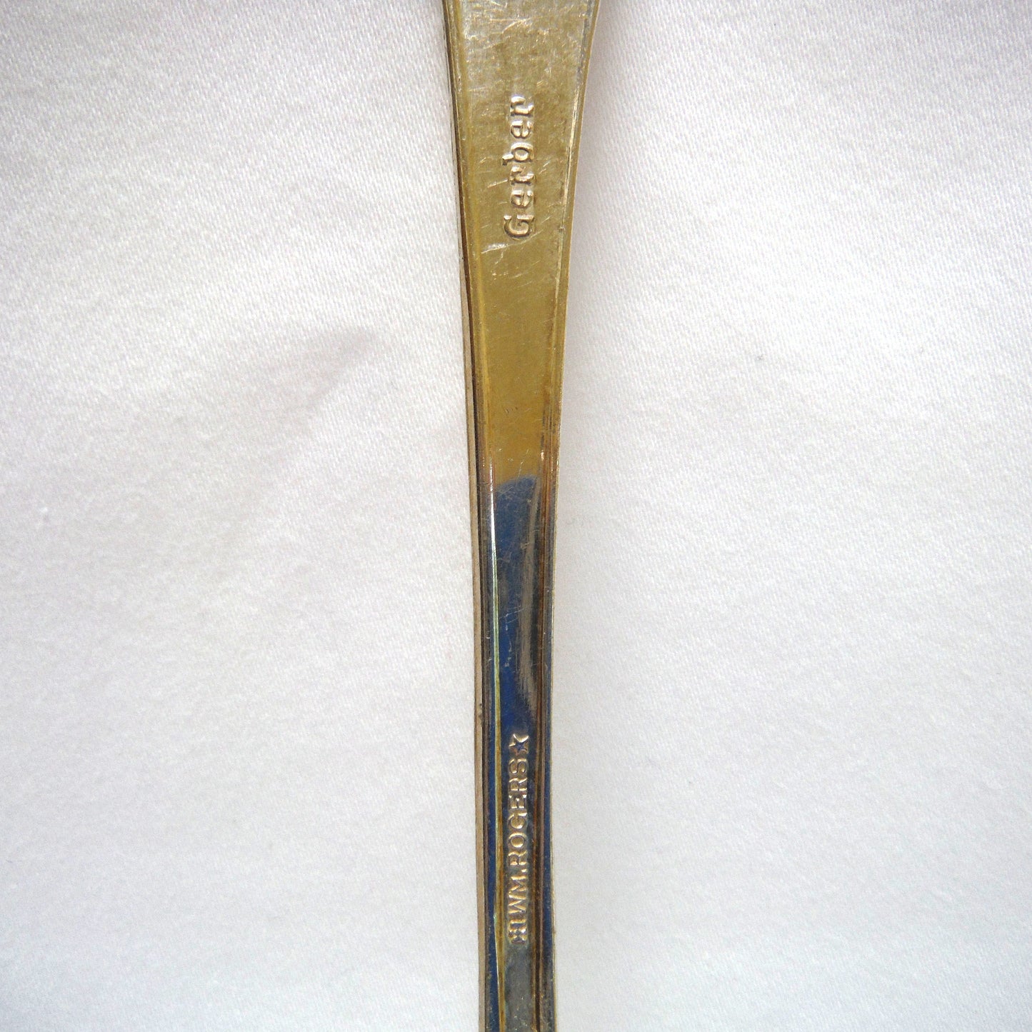 GERBER BABY FOOD Original Mid-Century 5.5 inch long Silver Plated Brass Baby Spoon, Made by W.M. Rogers