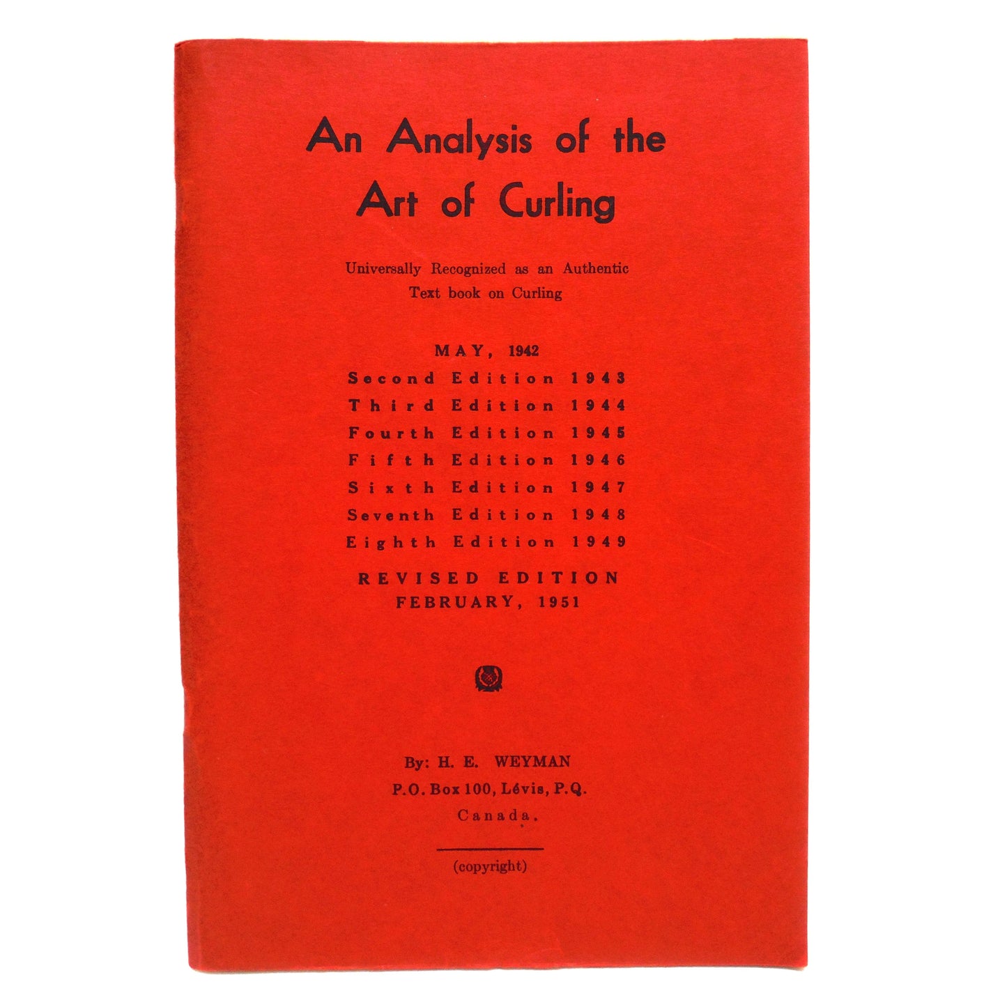 AN ANALYSIS OF THE ART OF CURLING by H.E. Weyman, and Mini Table-Top Curling Game: A Paul's Two-Pack Where Old Meets New!