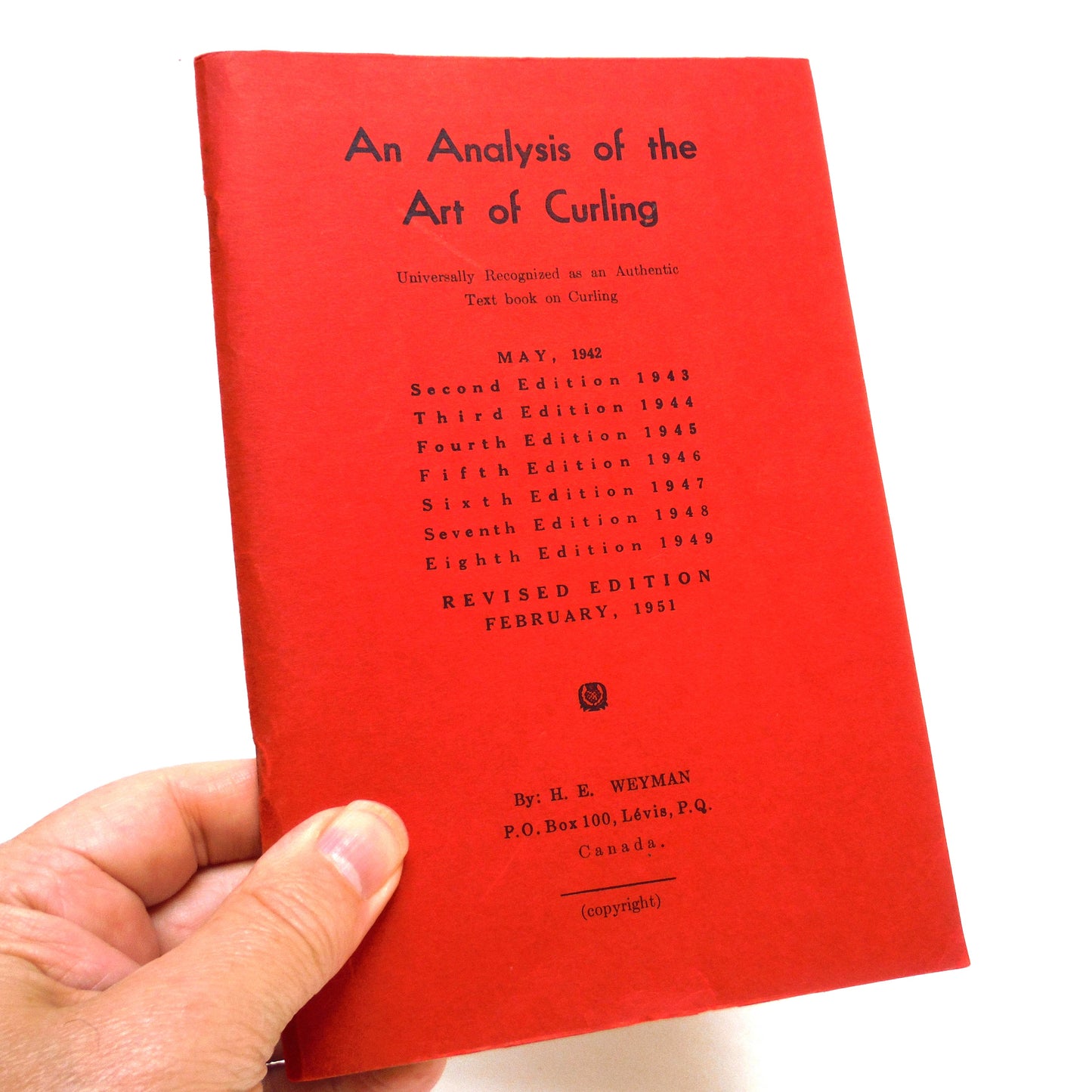 AN ANALYSIS OF THE ART OF CURLING by H.E. Weyman, and Mini Table-Top Curling Game: A Paul's Two-Pack Where Old Meets New!