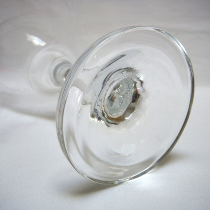 VINTAGE 8-Inch TALL STRONG CLEAR WINE GLASS: Engraved 'Ciad Mile Failte, Cape Breton'