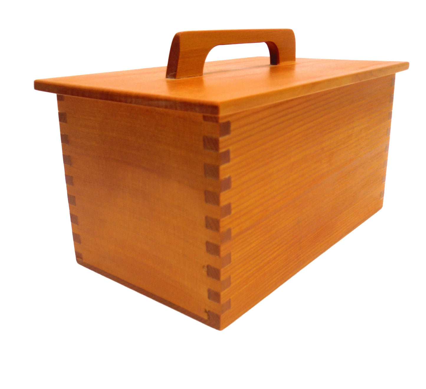 VINTAGE WOODEN DOVE-TAILED  ARTIST BOX WITH LID AND HANDLE: Hand-Made and Hand-Painted by Solitude Studios of Qualicum Beach, Vancouver Island, BC