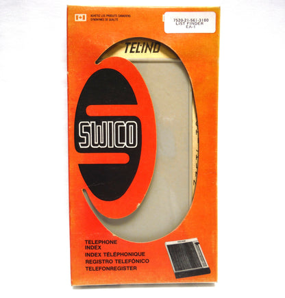 1970'S SWICO TEL-IND TELEPHONE LIST FINDER INDEX, by SWICO Swedish Industrial Corp of Montreal Quebec Canada BRAND-NEW-STILL-IN-BOX!
