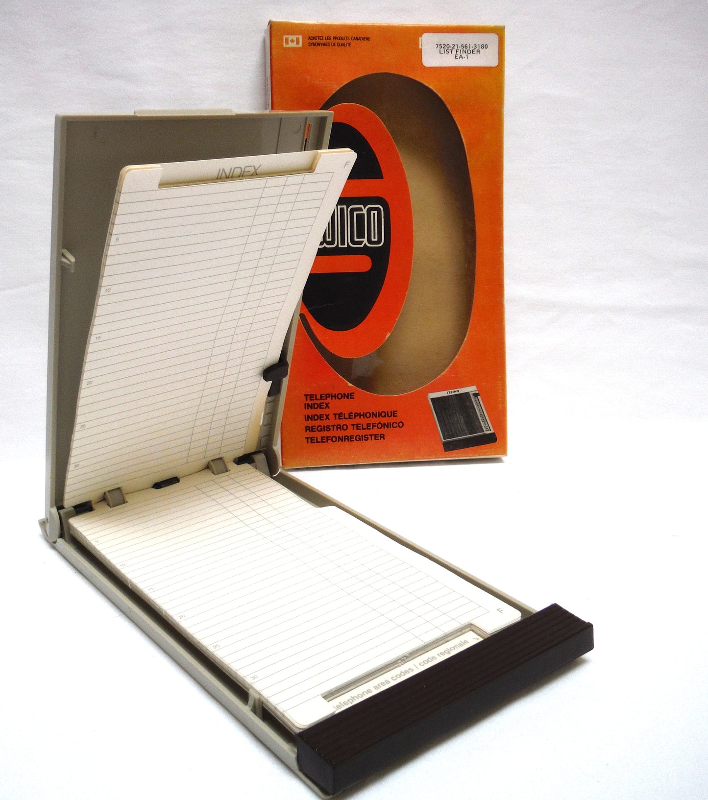 1970'S SWICO TEL-IND TELEPHONE LIST FINDER INDEX, by SWICO Swedish Industrial Corp of Montreal Quebec Canada BRAND-NEW-STILL-IN-BOX!