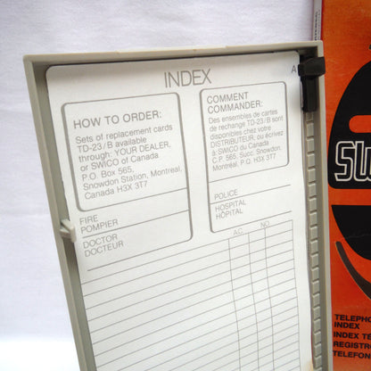 1970'S SWICO TEL-IND TELEPHONE LIST FINDER INDEX, by SWICO Swedish Industrial Corp of Montreal Quebec Canada BRAND-NEW-STILL-IN-BOX!