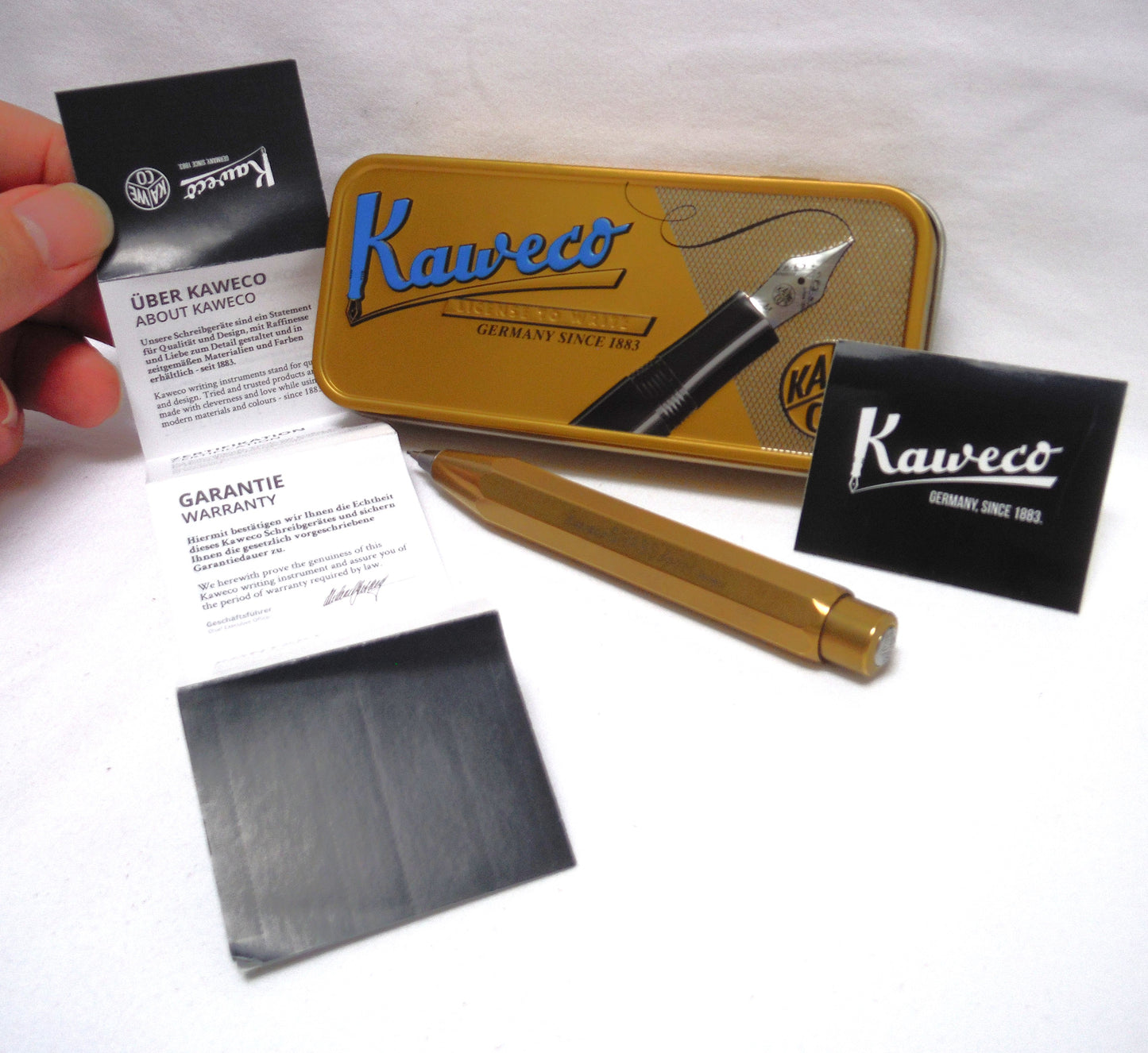 KAWECO, LICENSE TO WRITE, BRASS SPORT MODEL MECHANICAL PENCIL, with Original Metal Case and COA from Germany