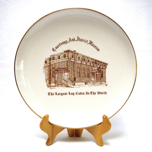 Vintage Collector Plate by Can Art China of Collingwood: COURTENAY, LARGEST LOG CABIN IN THE WORLD!
