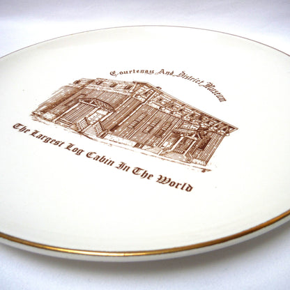 Vintage Collector Plate by Can Art China of Collingwood: COURTENAY, LARGEST LOG CABIN IN THE WORLD!