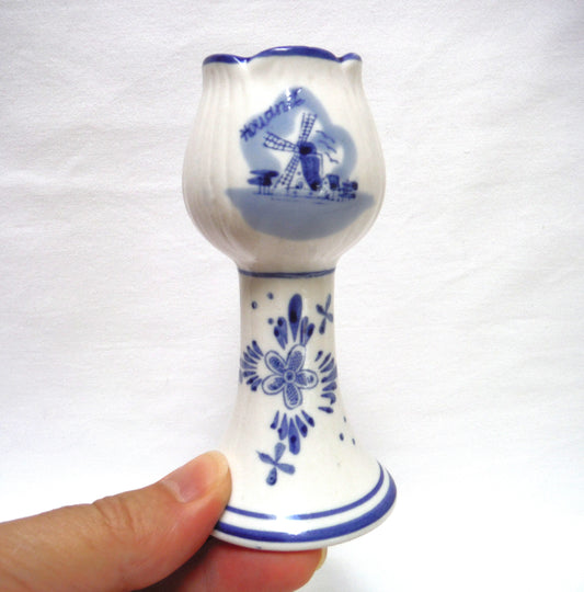 Vintage Delft Blue CANDLE HOLDER, Made in Holland