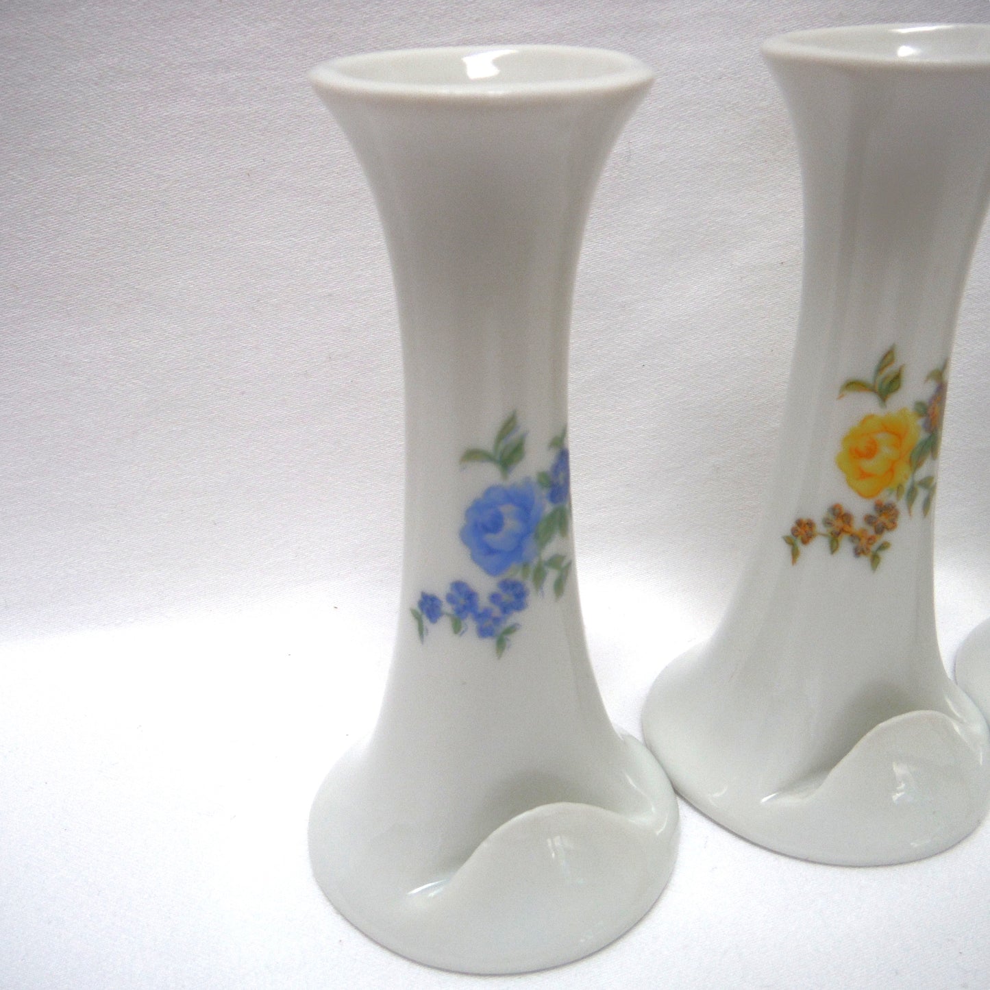 Name Plate Place Card Holders, Tall Design in Yellow or Blue Flowers, by Cameron Pottery of Japan (priced individually)