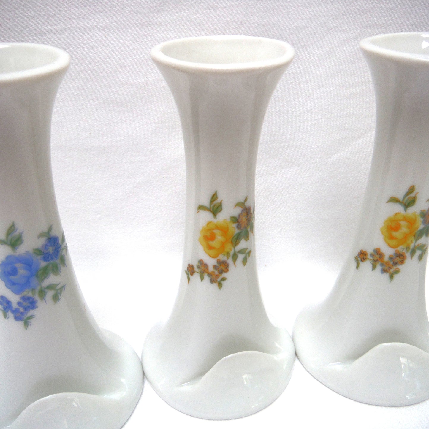 Name Plate Place Card Holders, Tall Design in Yellow or Blue Flowers, by Cameron Pottery of Japan (priced individually)
