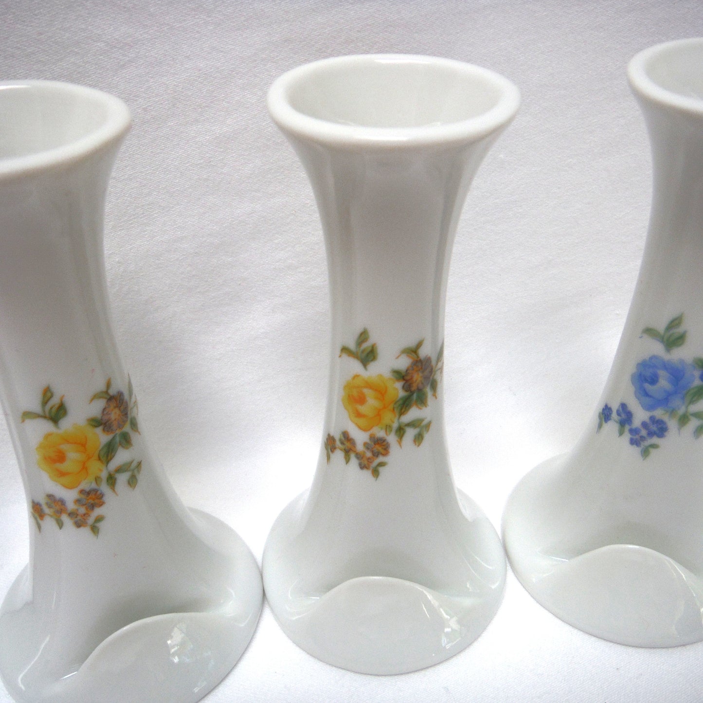 Name Plate Place Card Holders, Tall Design in Yellow or Blue Flowers, by Cameron Pottery of Japan (priced individually)