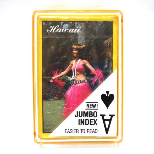 PLAYING CARDS: Vintage Hawaii Hula Dancer, Jumbo Index Size, in Original Plastic Box, Brand New Still Factory Wrapped