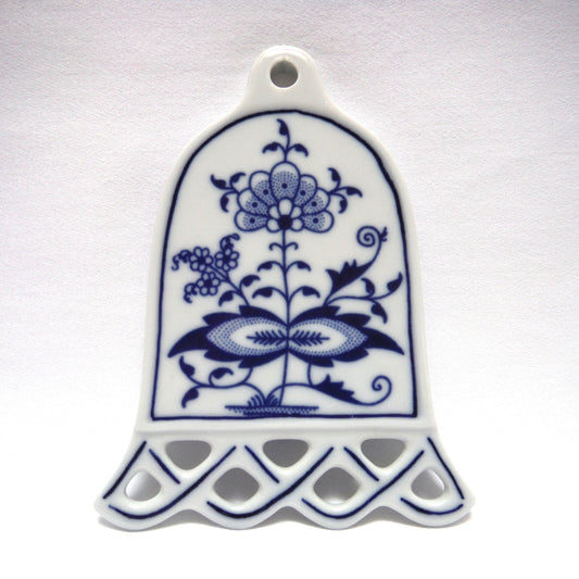VINTAGE CERAMIC TREE DECORATION, THE FLAT BELL by Delft Blue of Holland