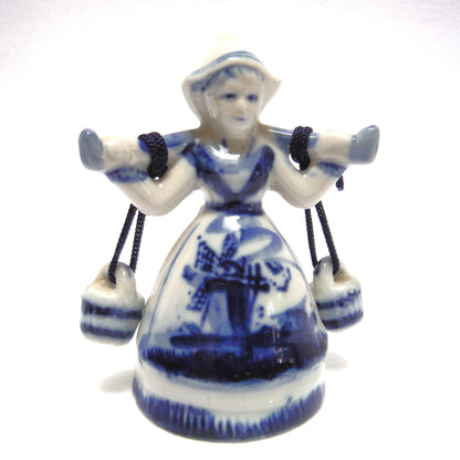 VINTAGE ANGEL BELL CARRYING TWO WATER BUCKETS, by Delft Blue of Holland