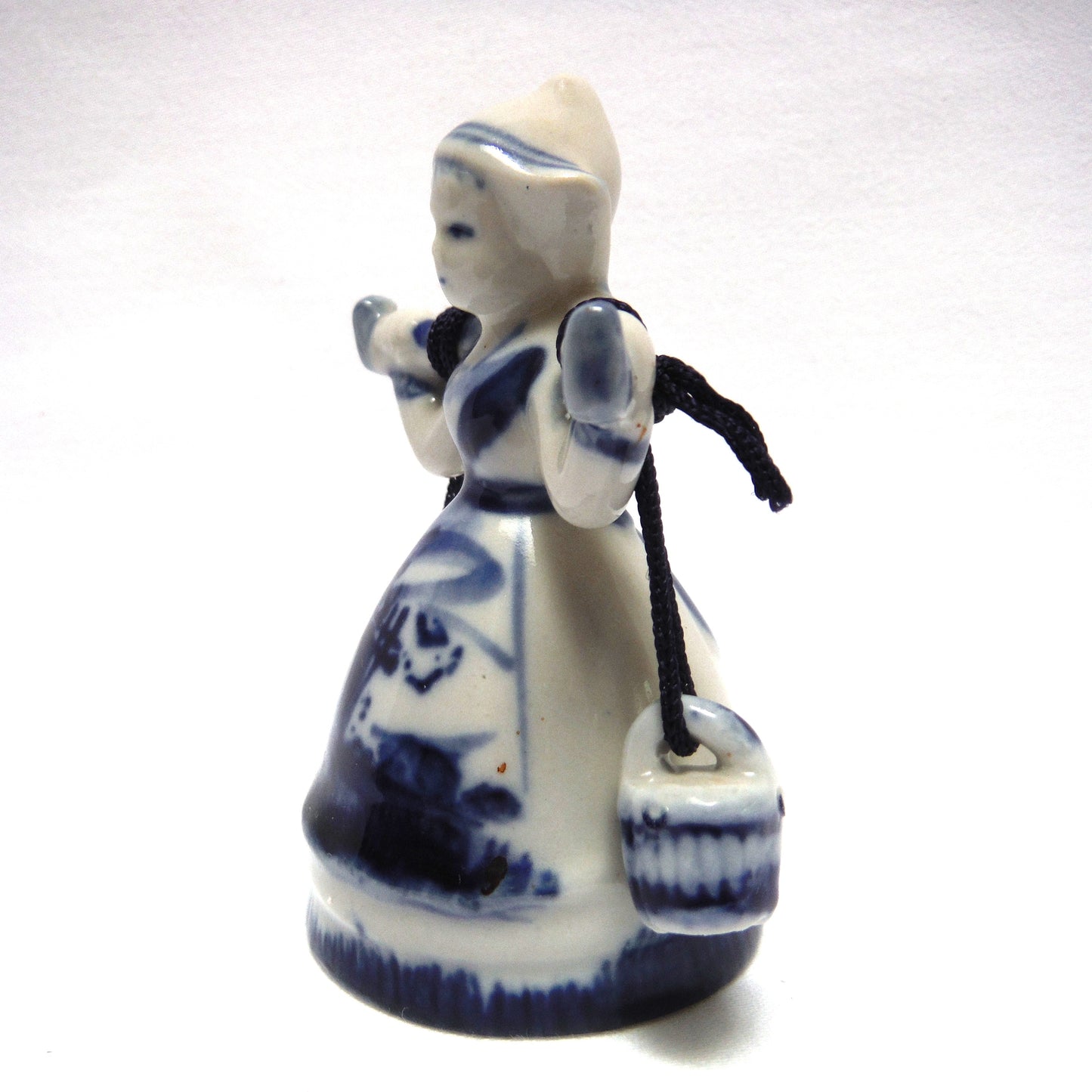 VINTAGE ANGEL BELL CARRYING TWO WATER BUCKETS, by Delft Blue of Holland