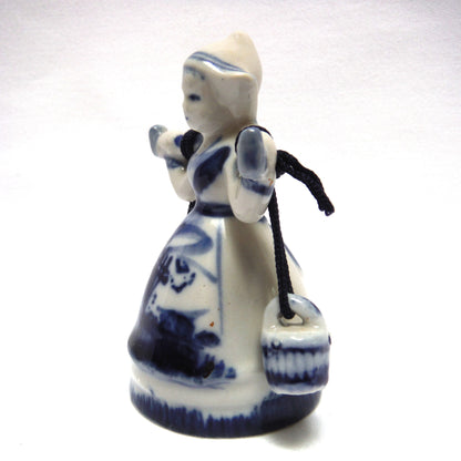 VINTAGE ANGEL BELL CARRYING TWO WATER BUCKETS, by Delft Blue of Holland