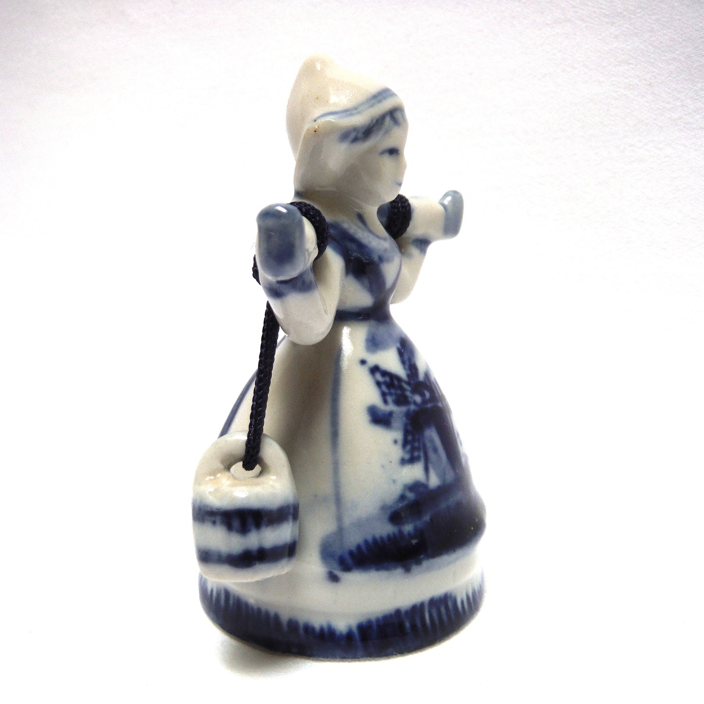 VINTAGE ANGEL BELL CARRYING TWO WATER BUCKETS, by Delft Blue of Holland