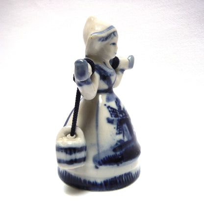 VINTAGE ANGEL BELL CARRYING TWO WATER BUCKETS, by Delft Blue of Holland