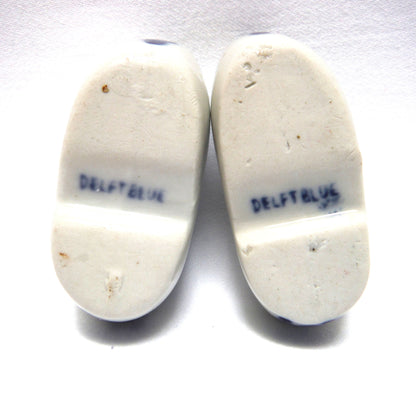 VINTAGE PAIR OF DELFT SMALL SIZED 2-Inch Long  CERAMIC CLOGS, by Delft Blue of Holland
