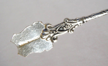 VINTAGE ORNATE CZECHOSLOVAKIA SILVER-PLATED MINIATURE SPOON: Featuring Toronto, Ontario, Canada, Coat of Arms and The CN Tower