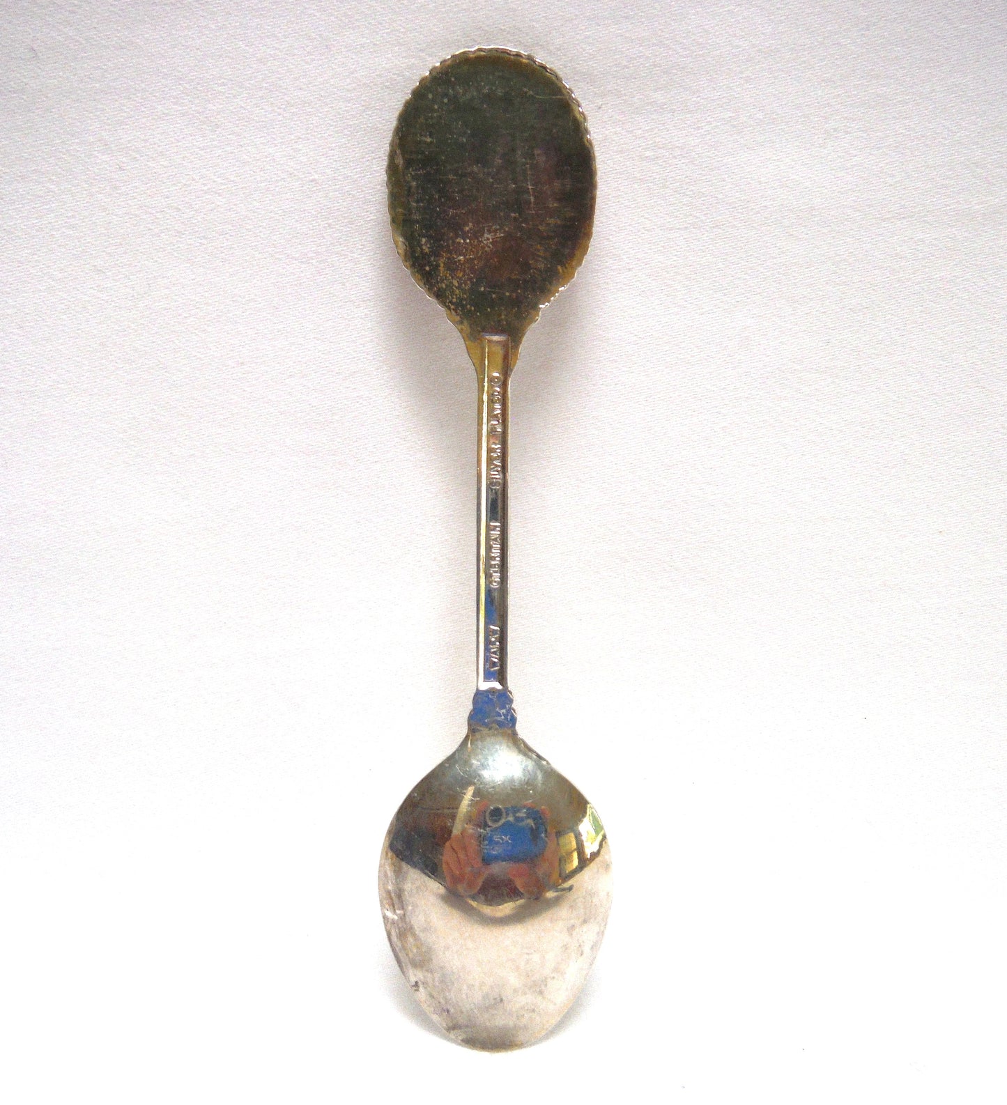 VINTAGE BRITISH SILVER PLATED MINIATURE SPOON: Engaved 'His Holiness Pope John Paul II'