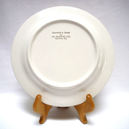 1984 POPE JOHN PAUL II COMMEMORATIVE PLATE: Visit to Canada September 1984, Made in USA, Decorated by G.R. Saunders of Kentville, Nova Scotia