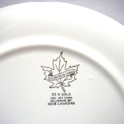 1967 CANADIAN-MADE 100th CENTENNIAL SOUVENIR LARGE PLATE: Featuring Famous Landmarks 1867-1967 from the City of London, Ontario, Canada