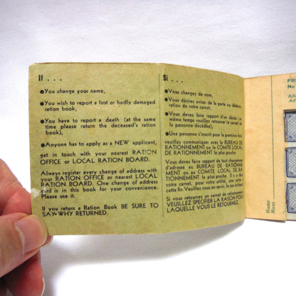 CANADIAN GOVERNMENT WAR RATION BOOK #2 - CARNET DE RATIONNEMENT No.2, Still Full of Stamps from Winnipeg, Manitoba, Canada