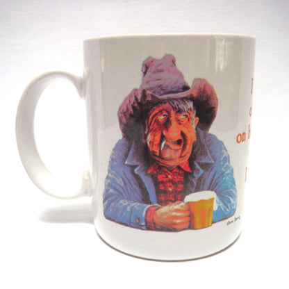 CONTEMPORARY COFFEE CUP, SOUVENIR FUNNY GIFT REDNECK MUG #MGW03, by Leanin' Tree of Boulder, Colorado: 'I Spent Most of My Money on…'