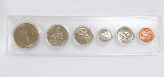 1971 Canadian Set of 6-Coins: 100th Anniversary of the Accession of British Columbia, Presented in a Hard Plastic Display Case